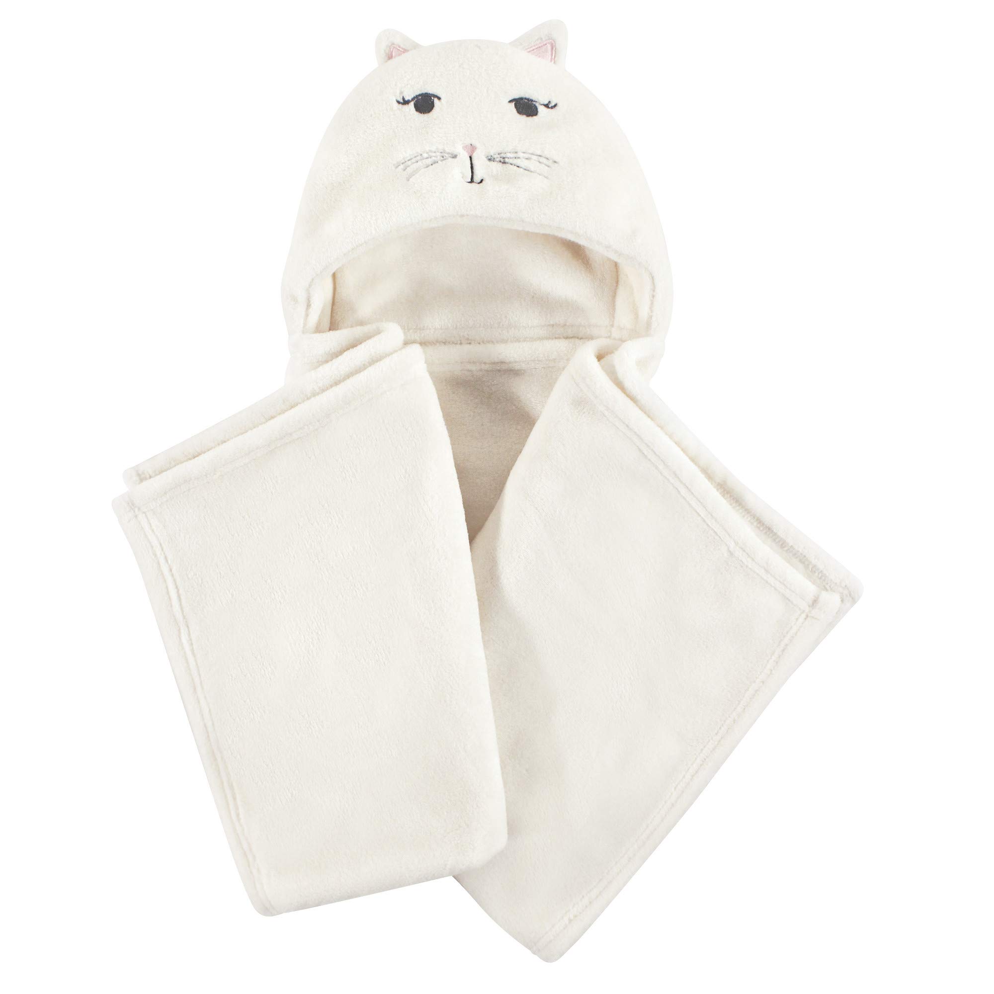 Hudson Baby Unisex Baby and Toddler Hooded Animal Face Plush Blanket, Kitty, One Size