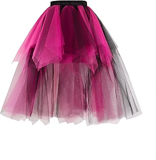 Tulle Skirts for Women High Low 50s Vintage Colorful Tutu Petticoat Ball...