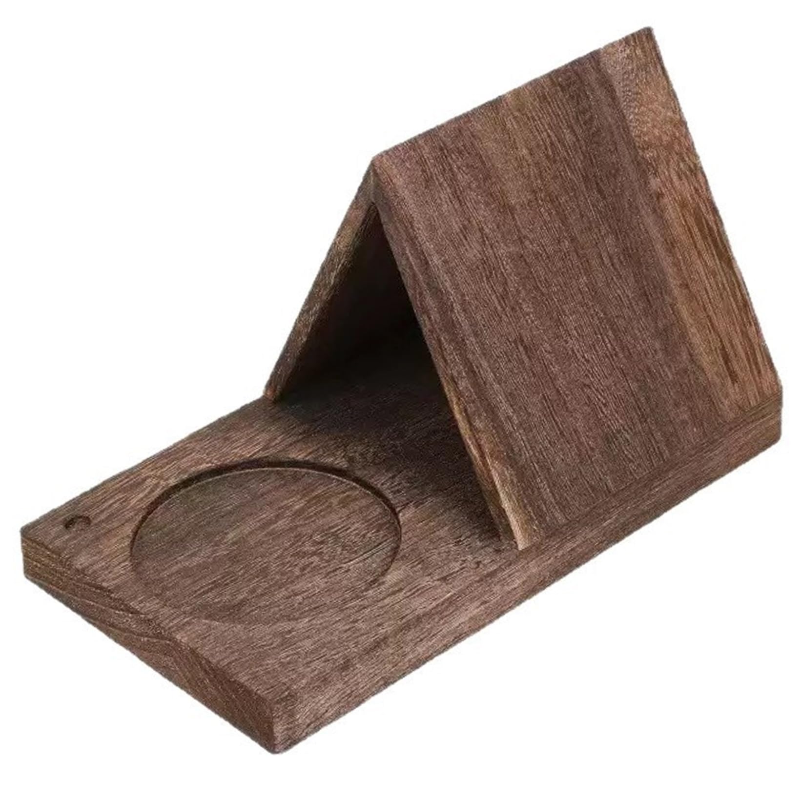Grsrkep Triangle Book Holder with Tea Cup Base, Wooden Book Rest Stand for Reading - Natural Wood Grain Finish, Sturdy Desktop Books Holder for Office & Home