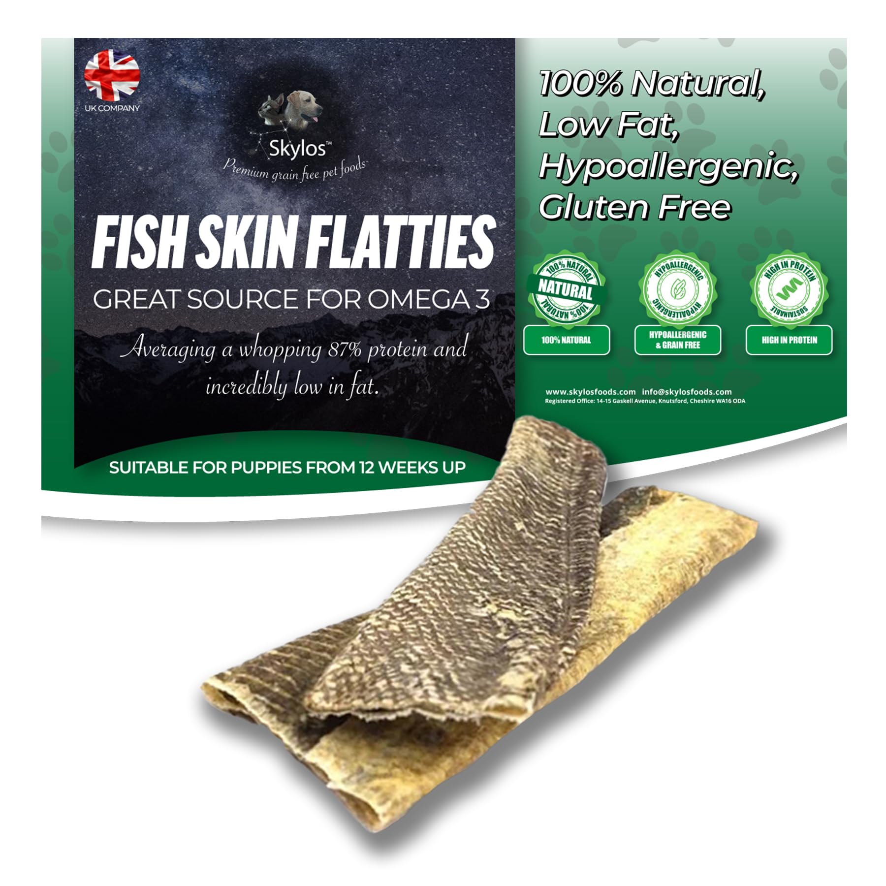 Skylos Fish Skin Flatties (4kg pack)