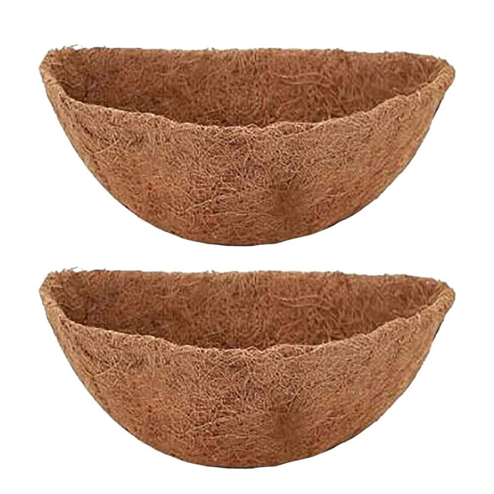 2pcs Hanging Basket Liner Half Round Coco Liner Basket Coconut Liner Semi Circle Wall Planter Liner Eco-Friendly Natural Plant Fibers Liner Replacement Liners For Wall Hanging Baskets (Size : 14inch