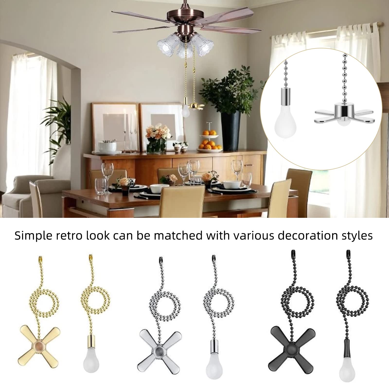 Basic Ceiling Fan Chain Vintage Style Ceiling Fan Pull Chain Ornaments