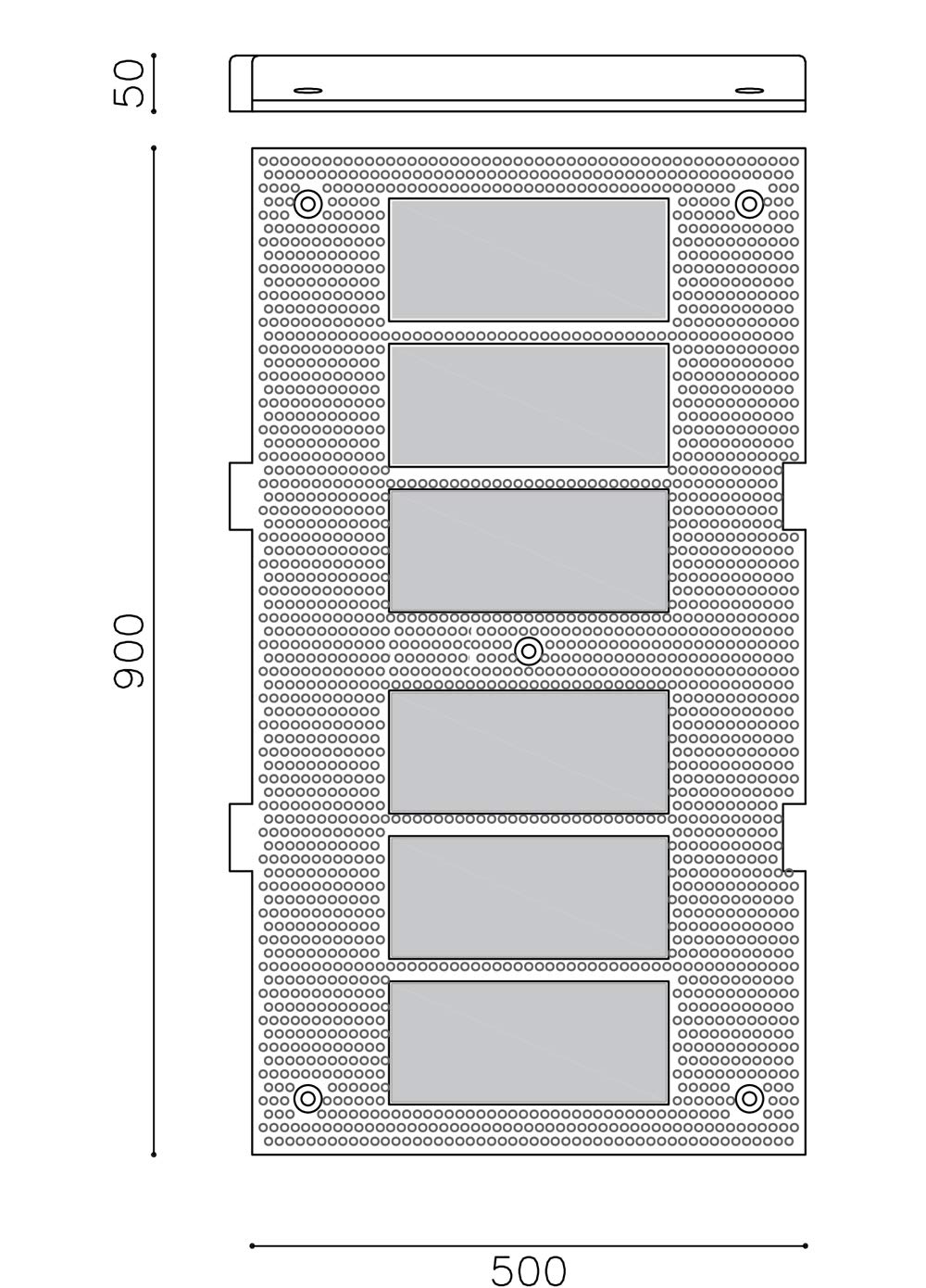 PAL | Banda reductora de velocidad de caucho 900x500x 50mm. Badénes reductores de velocidad de calle (2- Bandas reductoras + Tornillería)