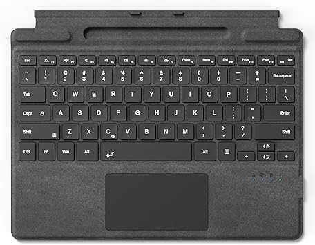 Surface Pro Keyboard for Microsoft Surface Pro 11/10/9/8/X 13", 7 Color Backlits Portable Type-Cover, Bluetooth Wireless Magnetic Ergonomic Ultra Slim Keyboard, Trackpad, USB-C Recharge, Pen Holder