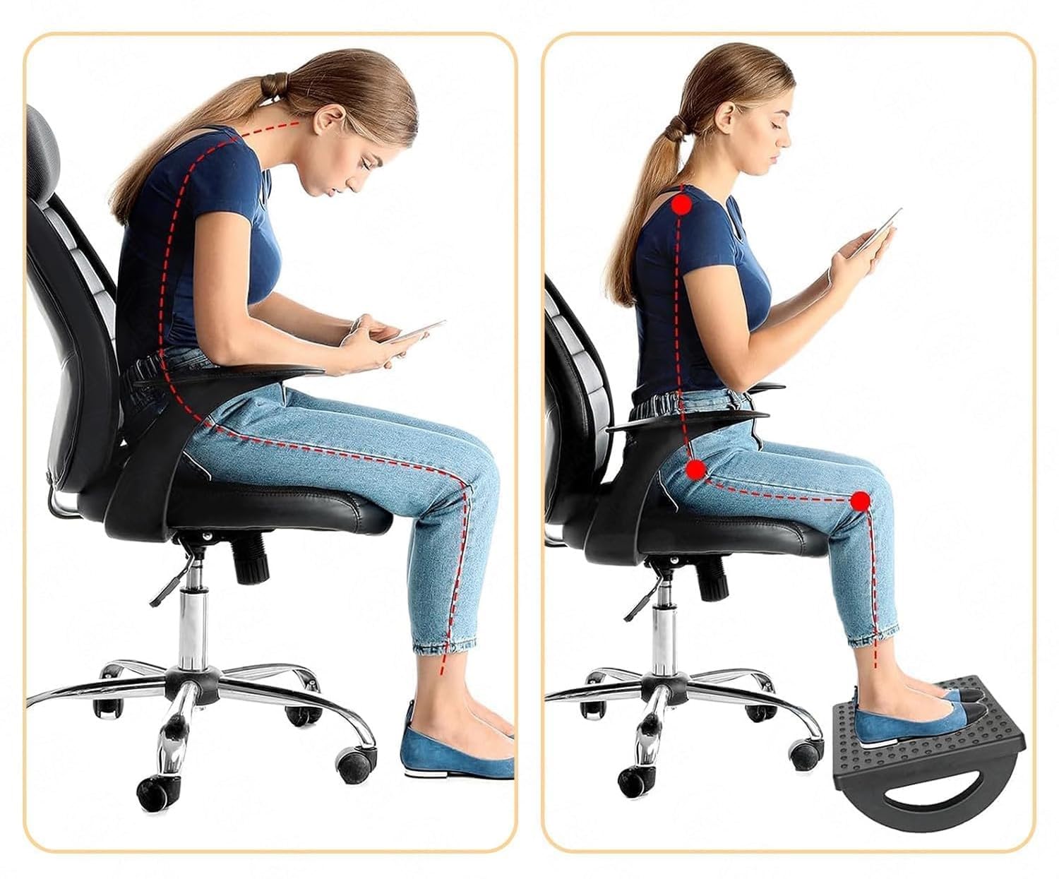 DKRIVA Foot Rest for Office Chair with Acupressure Points and Roller | Ergonomic Footrest for Office Desk | Foot Rest Under Table | Foot Stool for Home, Office Table, and Sofa (Unbreakable, Non-Slip Legs) (PACK OF 1) 1
