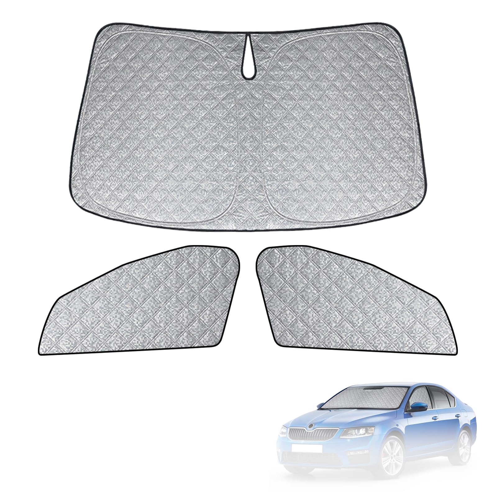 Parabrezza Parasole Auto di Compatibile con Skoda Octavia MK3 2012-2019, 3 Pezzi Copertura Parasole Interna Auto, Visiere Parasole Impermeabile e Pieghevole