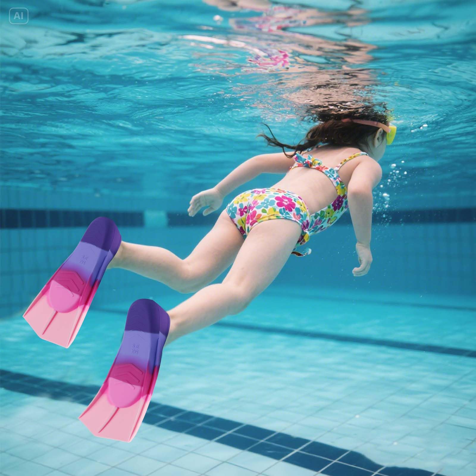 Pinne Subacquee TECNOPRO F5 Per Bambini, Bianche, Misura 30-31, Ideali Per Snorkeling E Nuoto