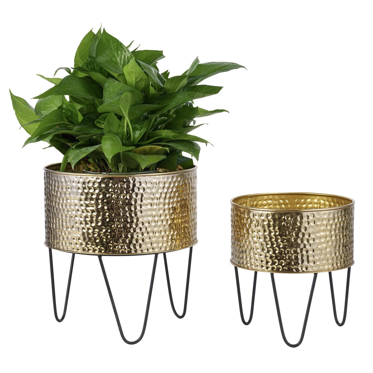 MyGift Hammered Pots with Stands