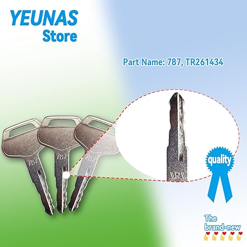 Miniatura 2 de 787 TR261434 - Llaves de encendido de repuesto para excavadora Komatsu #787, cargador de excavadora Kalmar Dressta Sakai modelos 2019 (paquete de 3)