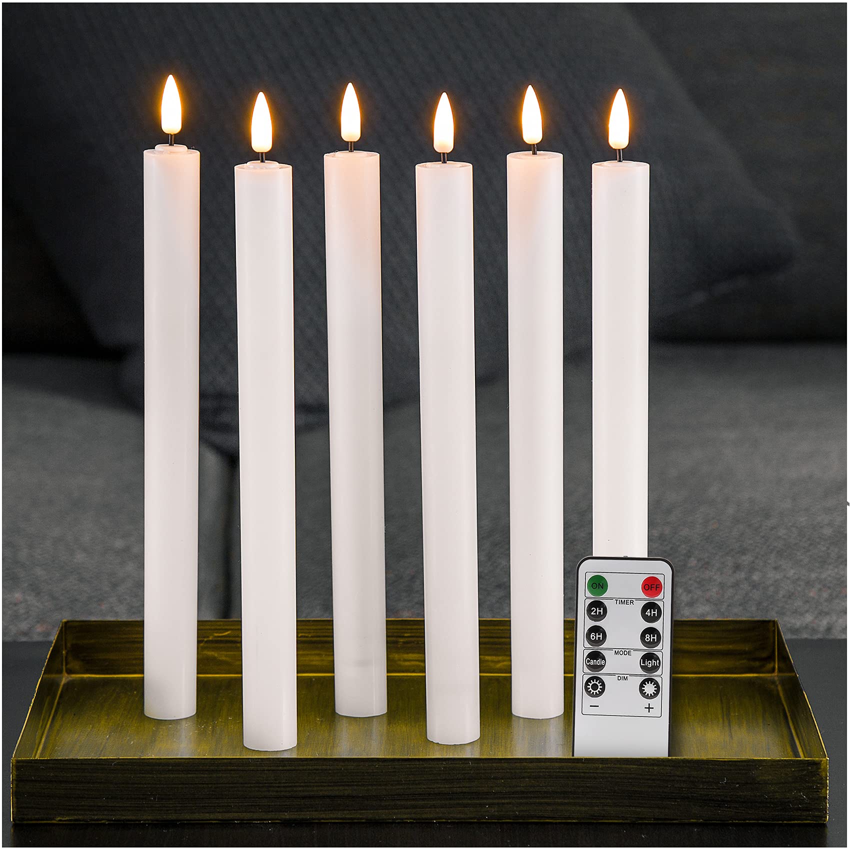 Buy Eywamage White Flameless Taper Candles with Remote Timer, Realistic