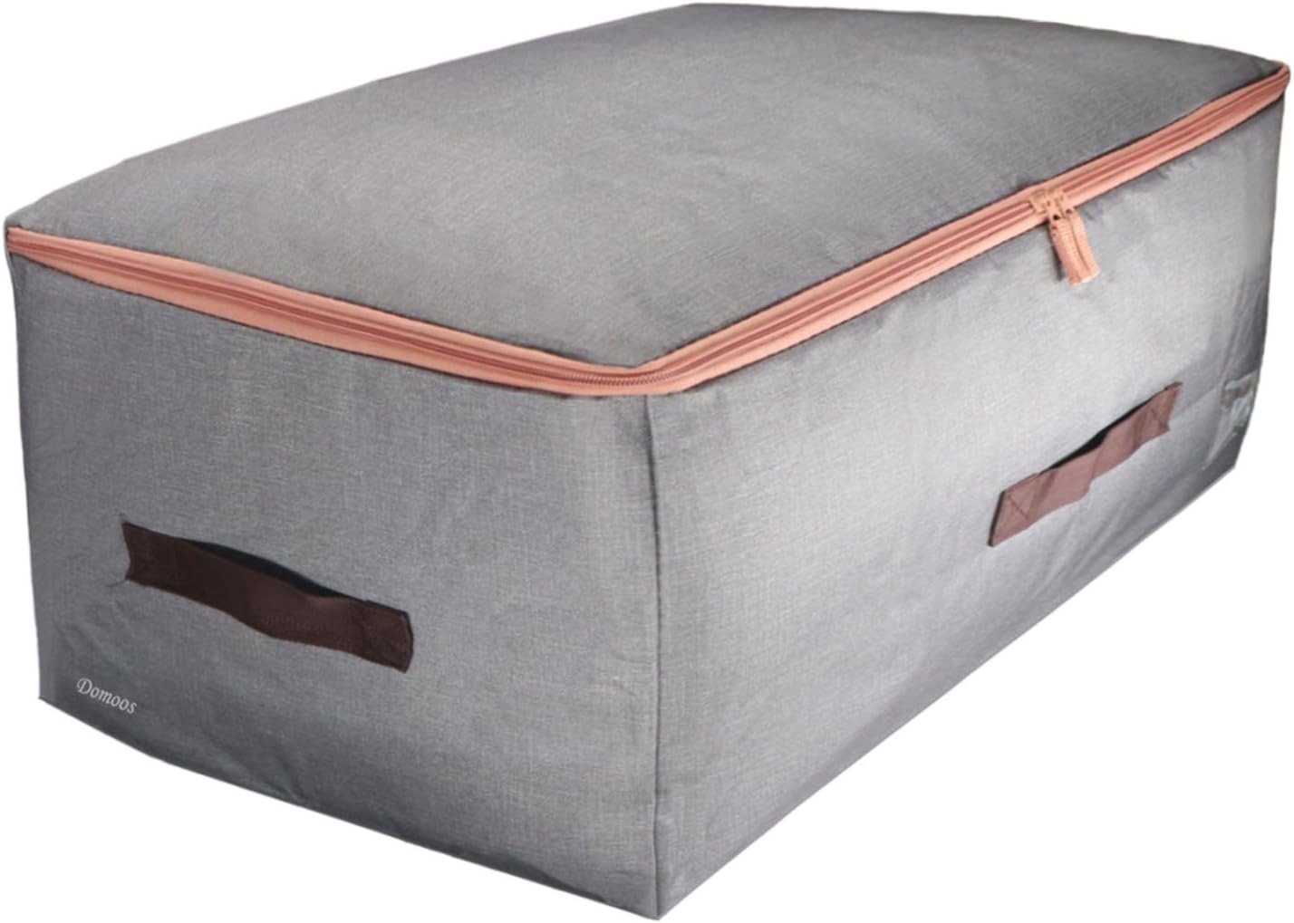 Foldable Under Bed Bag Sturdy Soft Side Storage Organizer Space Saver Bag with Handles Moistureproof Container for Bedding, Duvets, Comforters, Blanket, Clothes, Pillows (Grey)