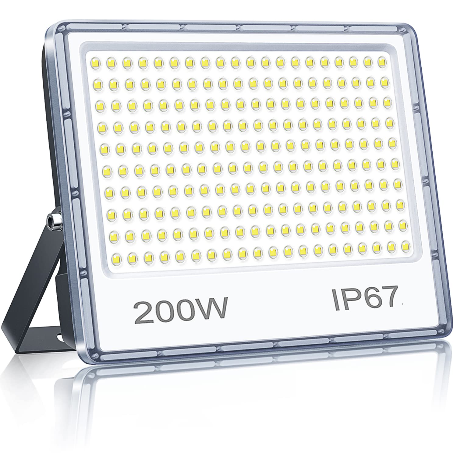 YIQIBRO Projecteur LED Exterieur 200W, 85-265V Spot LED Extérieur Avec Transformateur, 20000LM 6500K Eclairage de Sécurité D'extérieur, IP67 Imperméable Luminaire Pour Terrasse Jardin Stade Usine