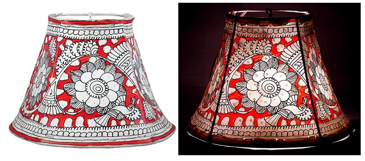 DollsofIndia Leather Perforated Wall Hanging Lamp Shade - 6.5 x 5 x 7 inches (SF47)-image-44