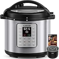 Vista 12 de Olla a Presión Eléctrica 12 en 1 de 1200W de 8Qt, Olla a Presión de Acero Inoxidable, Olla Arrocera de Cocción Lenta Vaporera Saltear, Máquina