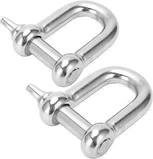 Screw Pin Anchor Shackle, 304 Stainless Steel D‑Shape Shackle Anchor Shackle Screw Pin Heavy Duty for Camping for Ships