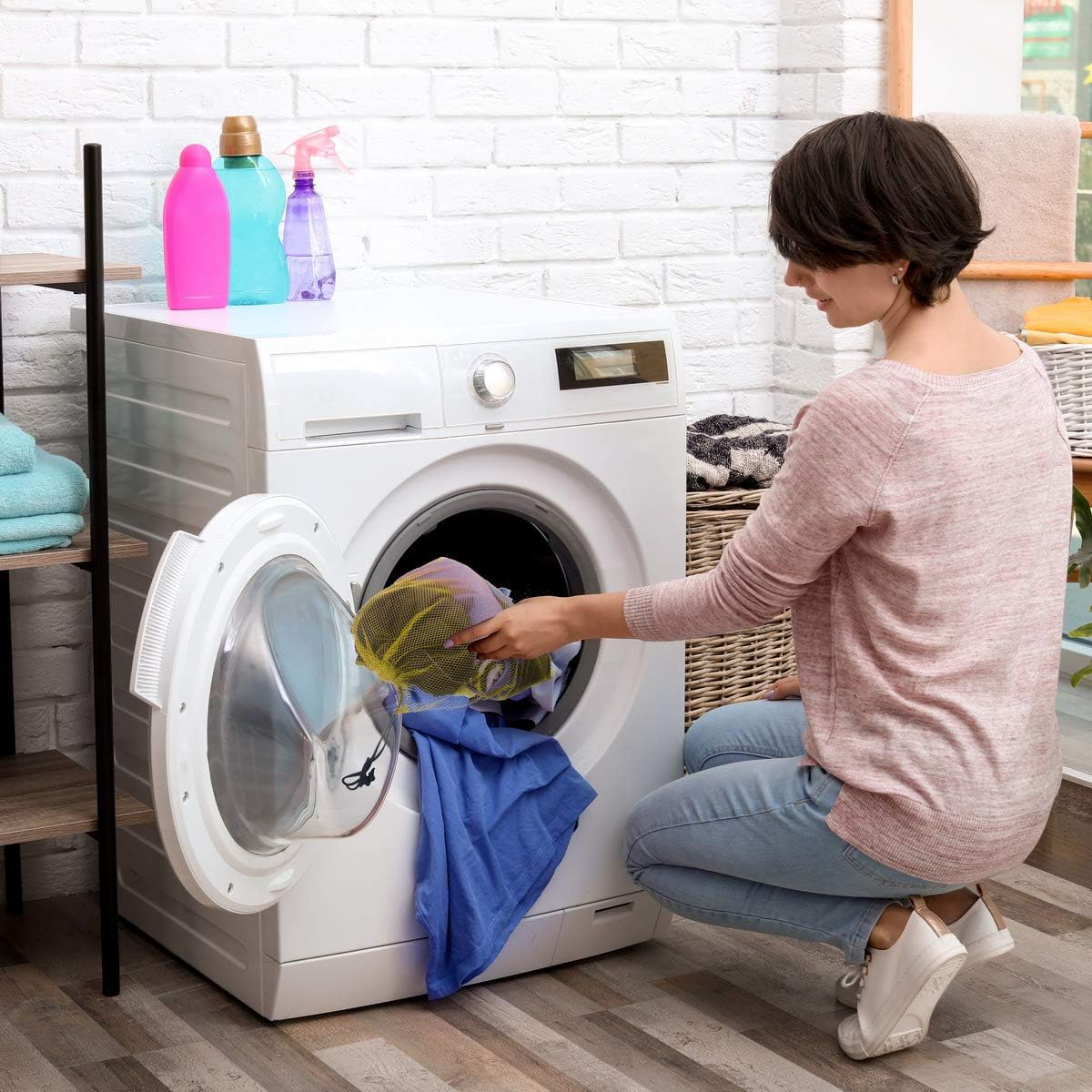 iMucci 12Pcs Mesh Bag 13"X15.5" Drawstring Gym Bag Nylon Mesh Drawstring Bag with Cord Lock Closure for Collecting Toys Travel Sports - Image 5