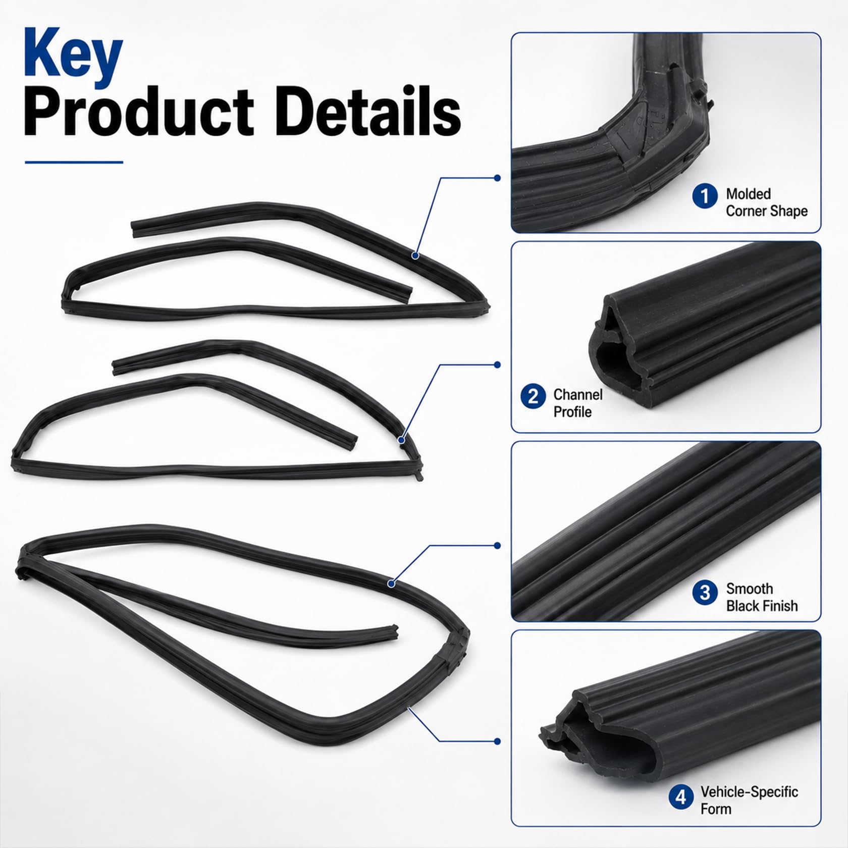 Amazon.com: FZJDSD Door Glass Run Channel 68151-02050 68141-02060