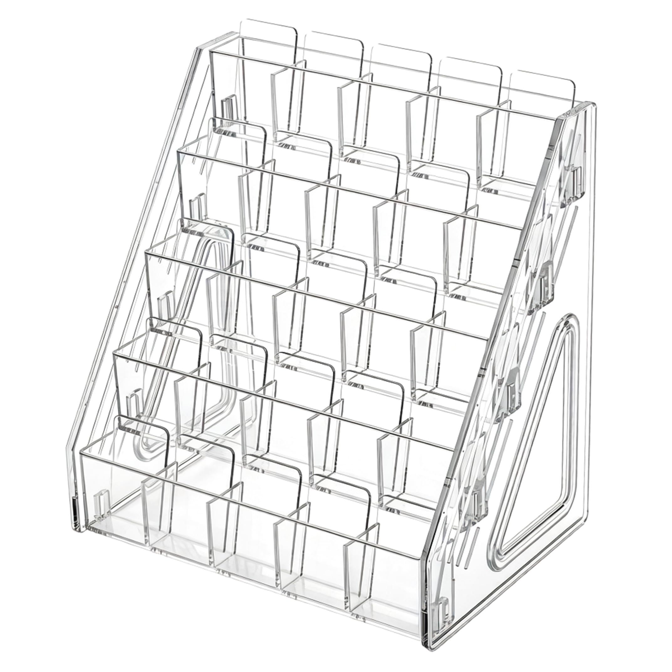 Striegro Trading Card Display Stand, 5-tier Clear Plastic Graded Card Display, Vertical Graded Shelf For Sports, Baseball, Basketball & Gaming Cards..