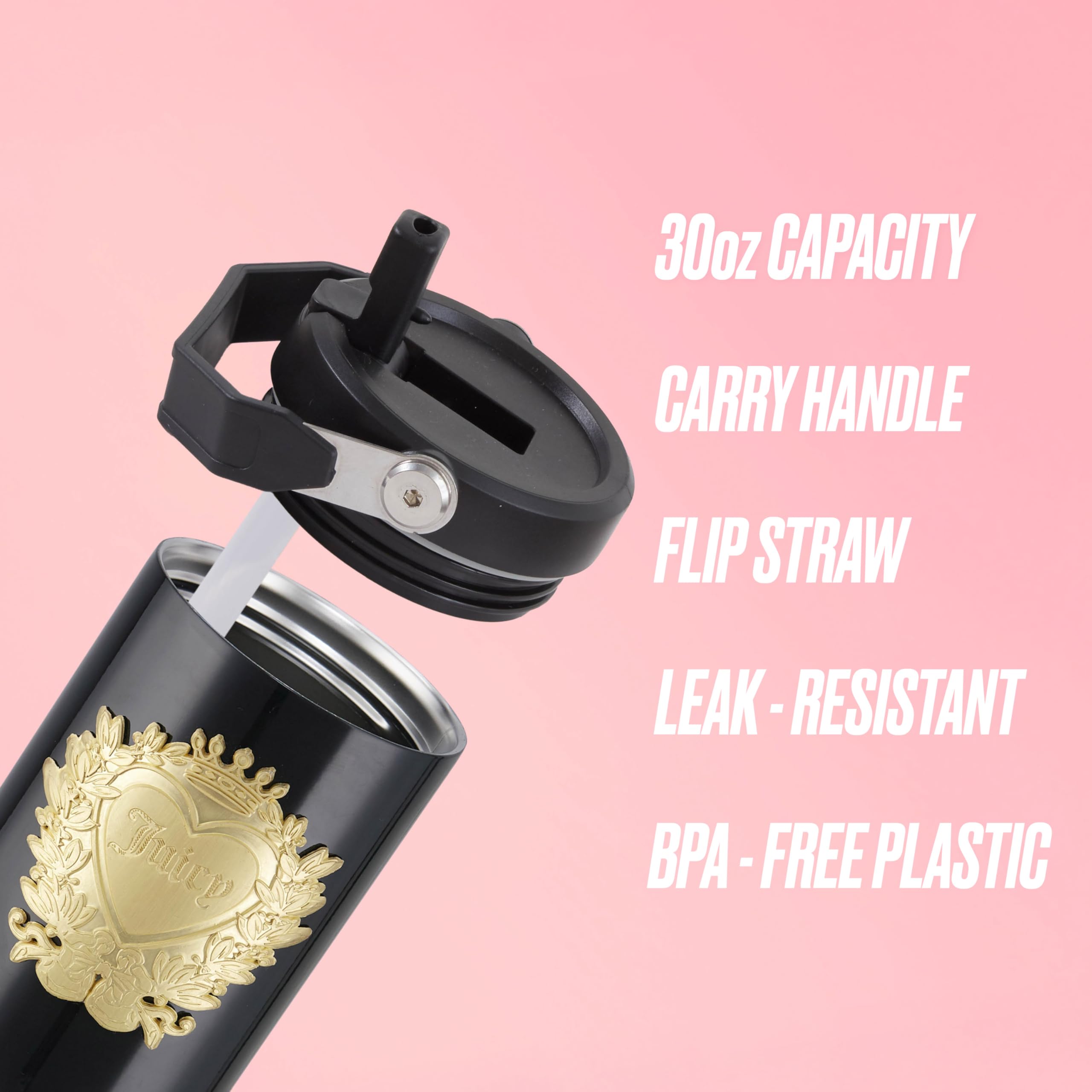 Amazon.com: Juicy Couture 30oz Flip Flow Stainless Steel Tumbler
