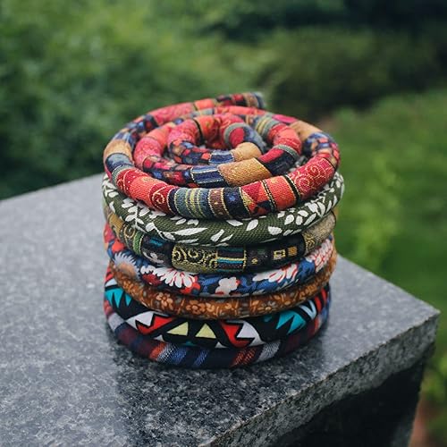 Miniatura 8 de Spiral Lock Hair Tie Dreadlock Accessories Dreadlock Hair Tie Bendable Loc Ponytail Holders for women & men with thick hair (Green Pattern)