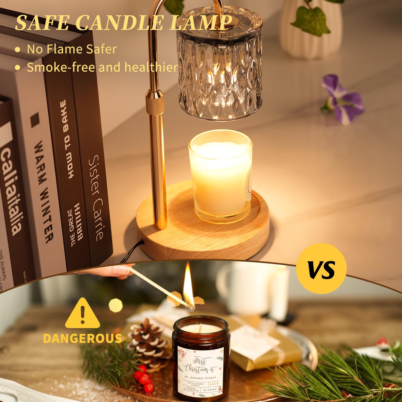Lampada profumata con timer, altezza regolabile e dimmerabile (grigio, goccia d'acqua a barile)