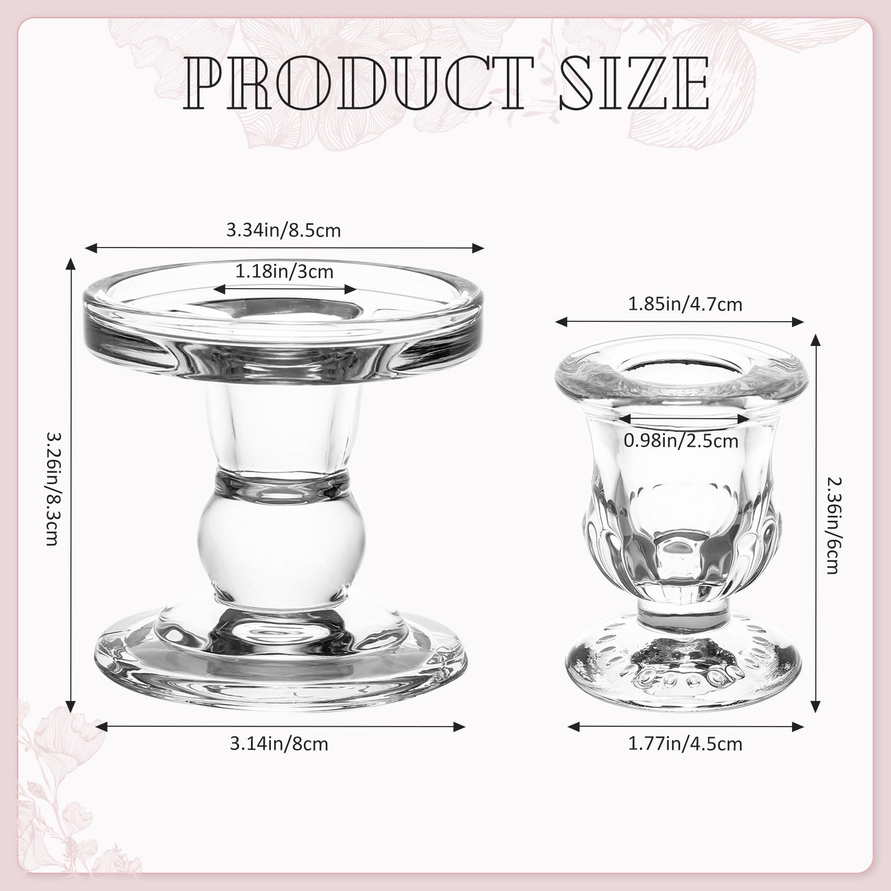 Unity Candle Holder - Glass Candle Holder for Pillar Candle and Taper Candle, Clear Unity Candle Holder Set of 3, Decorative Candlestick Holder Glass Candle Stand for Wedding Table Centerpiece Dinning