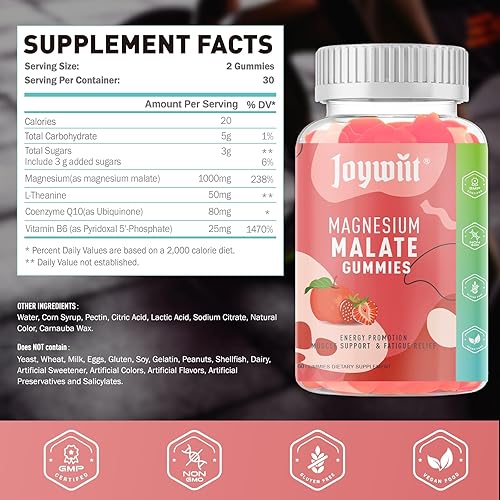 Miniatura 4 de Gomitas de malato de magnesio 1000 mg paquete de 3, 180 unidades