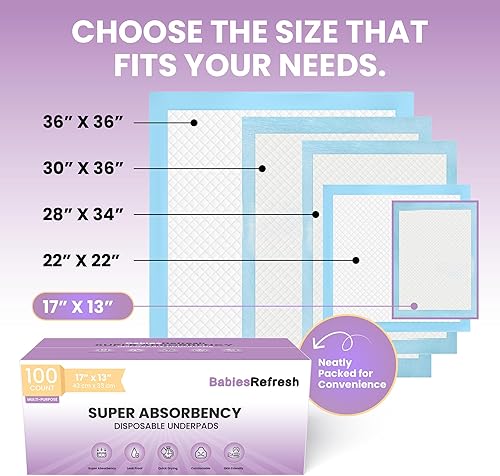 Miniatura 7 de 100 almohadillas desechables de superabsorción, de secado rápido a prueba de fugas, para múltiples usos para bebés, cachorros y adultos, cambiador