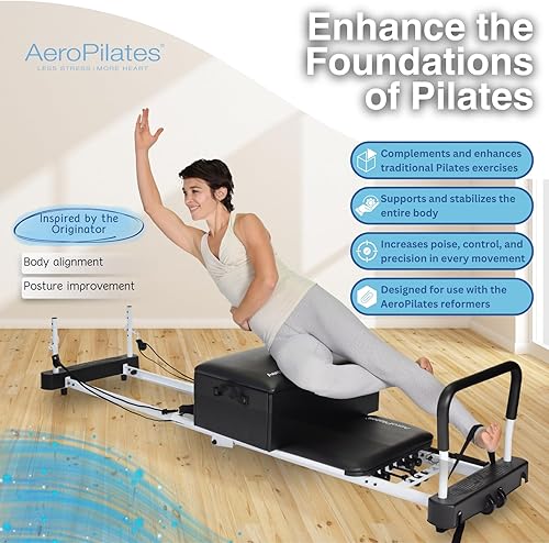 Miniatura 4 de AeroPilates Box & Pole  Accesorio reformador para ejercicios que avanzan en el rango de movimiento, flexibilidad y fuerza  Correa y DVD de