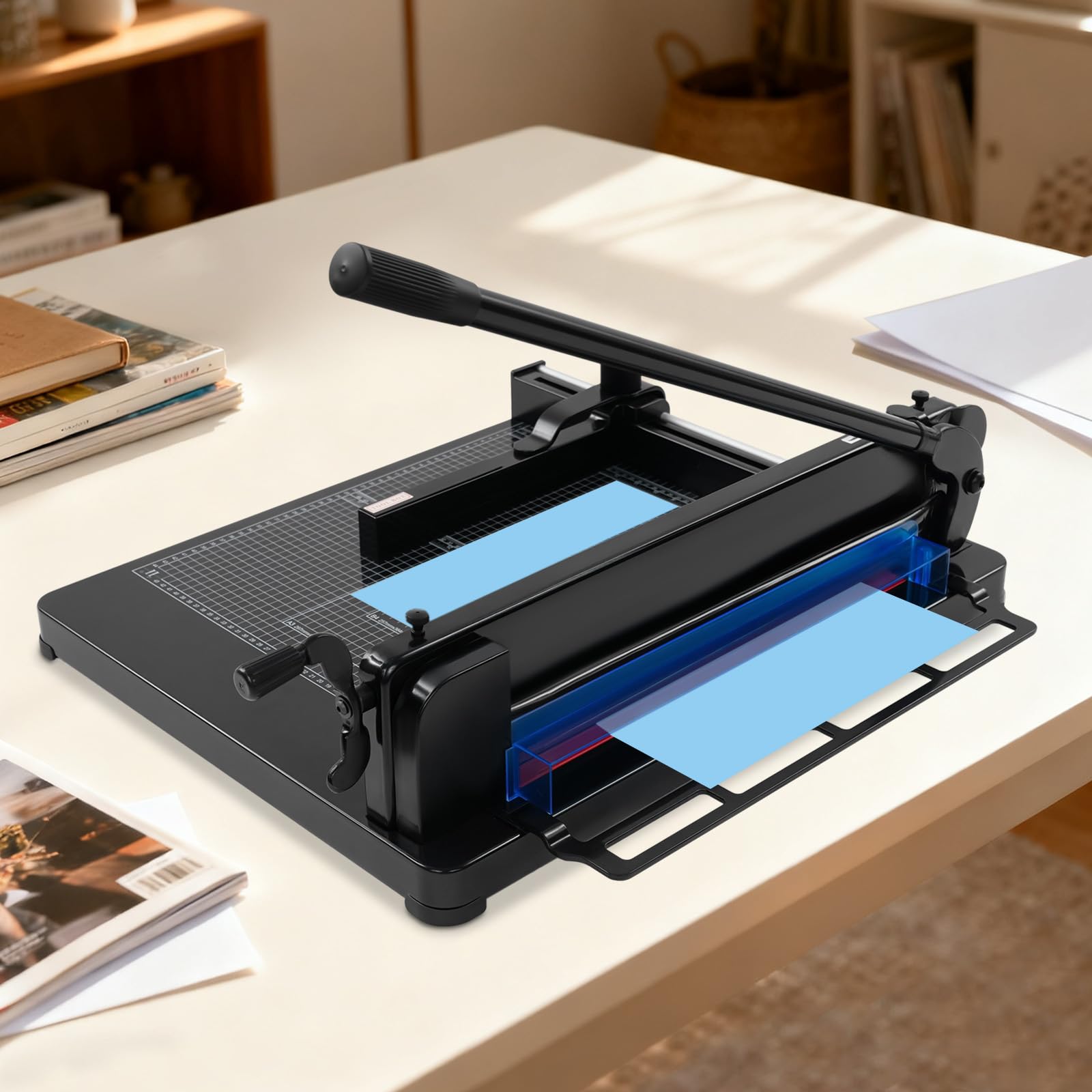 Taglierina manuale ad alte prestazioni – Taglia carta A3 con scala e copertura di sicurezza, taglia fino a 40 mm (400 fogli), ideale per ufficio, scuola e stampa (nero)