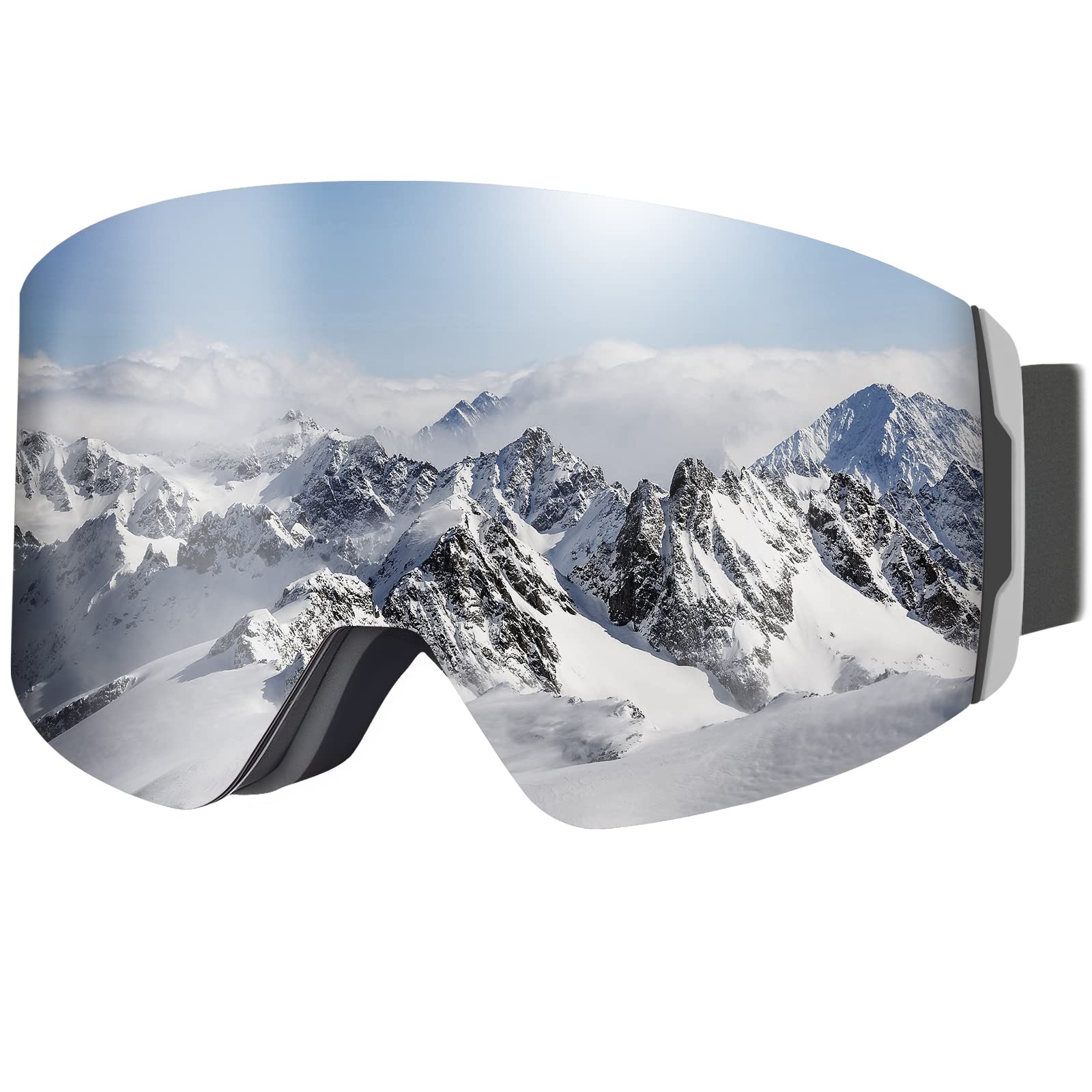 AVAWAY Masque de Ski Homme Femme Lunettes de Lentille Magnétique UV Protection Remplaçable, Résistant à l'eau, au Brouillard et au Vent, Solide et sûr, Ski Snowboard Autres Sports Hiver