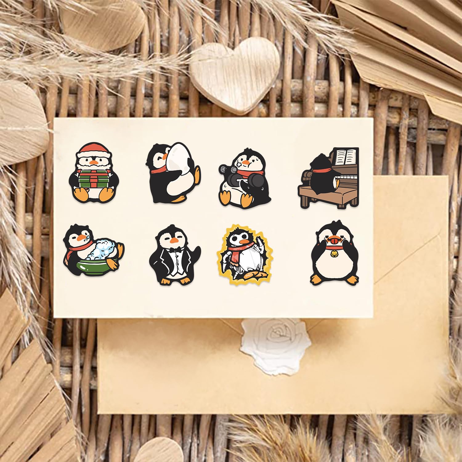 50Pcs Funny Penguin Stickers Laptop Car Scrapbook Phone Skateboard Suitcase Luggage Bike Penguin Stickers Vinyl Waterproof Aesthetic Personalised Stickers for Teens Boys Girls Adults - Image 4