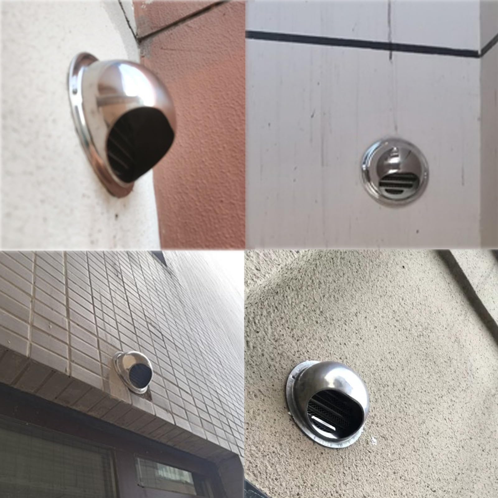 Grille d'aération ronde en acier inoxydable pour ventilation murale