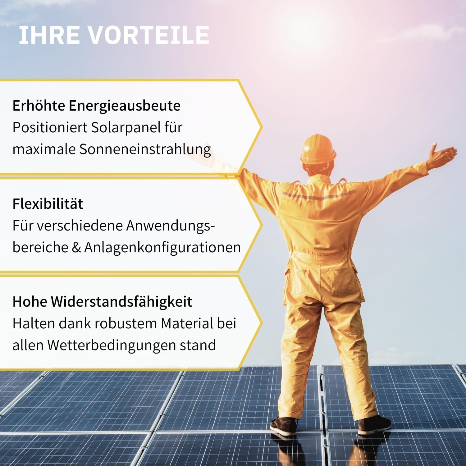Avoltik Solar Halterung Ziegeldach I Set für 4 PV Module 30-45mm I Solarmodul Halterung Balkonkraftwerk I Solarmodulbefestigungsset für Ziegeldächer aus Edelstahl 1.4301 I PV-Halterung Montageset