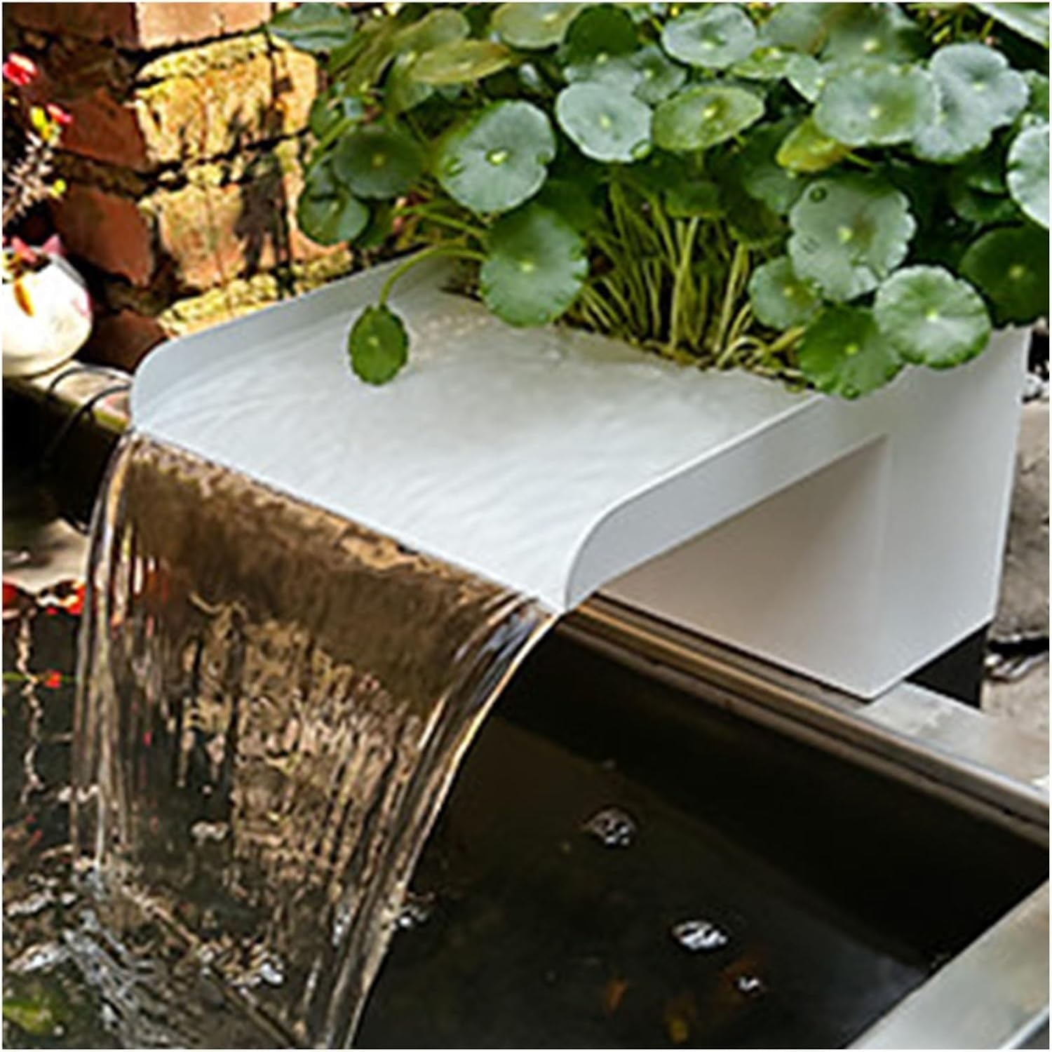 Kit di scarico a cascata in acciaio inox per giardini acquatici e stagni