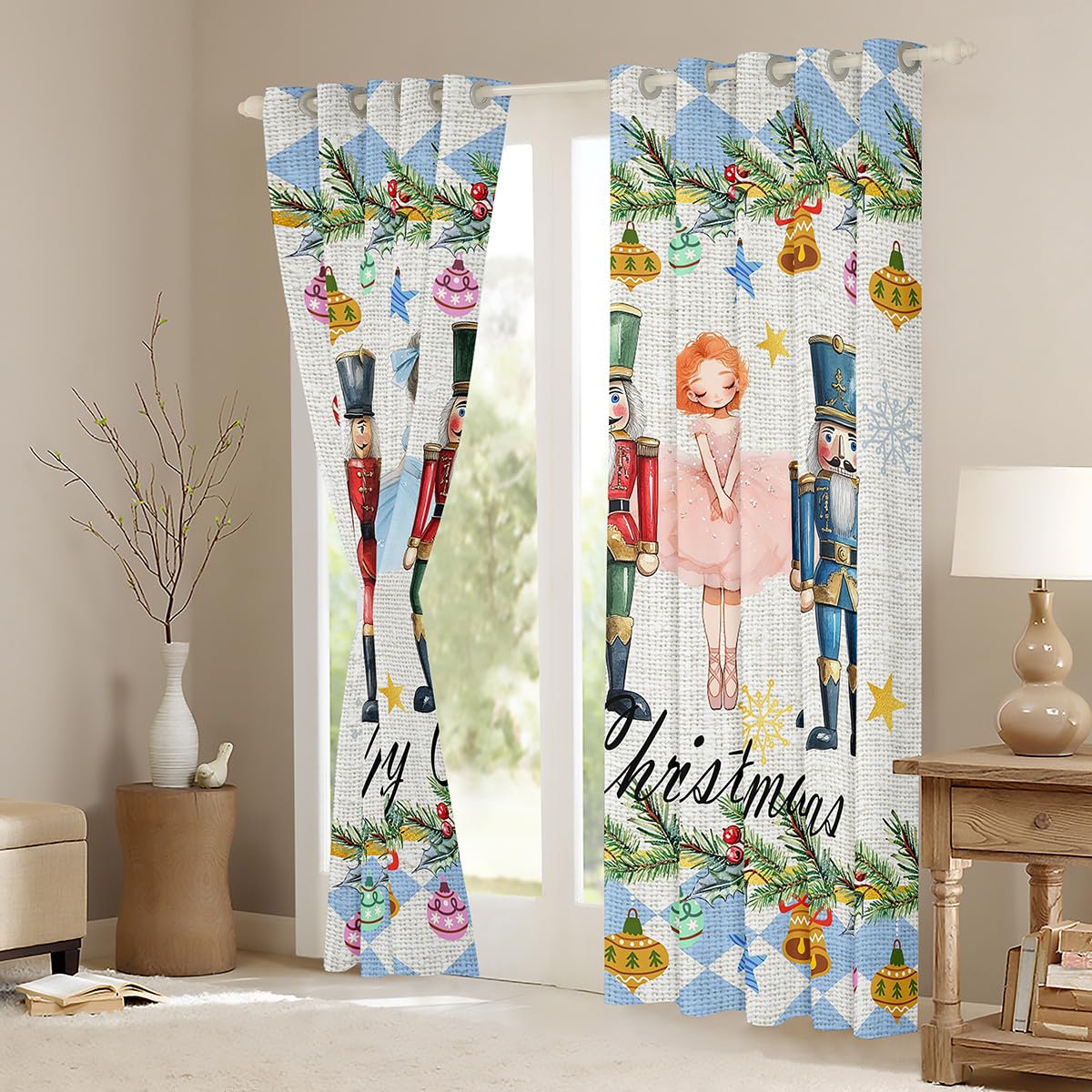 Homewish Nutcracker and Ballet Girl Curtains for Bedroom,Christmas Nutcracker Curtains Gifts for Kids Girls Boys,Xmas Decorations Curtains Winter Snowflake Window Curtains 2 Panels 52x63 - Image 3