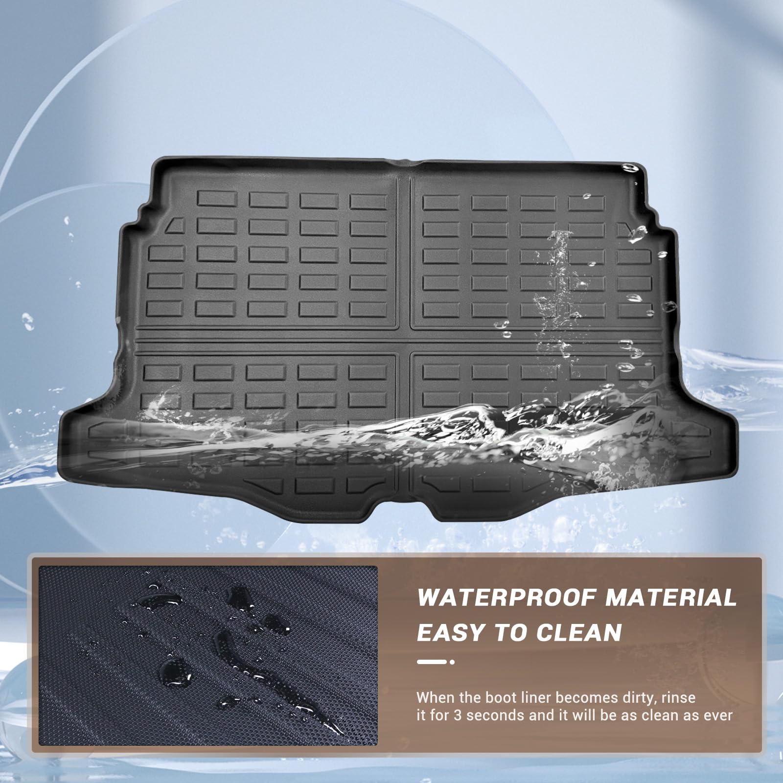 YEE PIN Avengers mata do bagażnika kompatybilna z Jeep Avenger Elektro 2023/2024 (warstwa wierzchnia), gumowa mata do bagażnika, TPE Avengers, mata gumowa, wysoka krawędź, organizer, antypoślizgowa