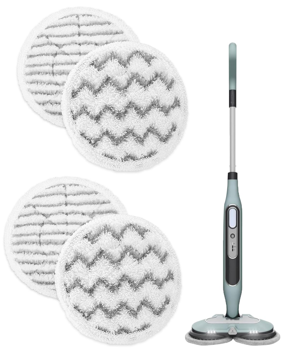 KEEPOW 4 Pack Replacement Pads for Shark Steam Mop Microfibre Rotating Power Scrubbing Pads for Shark Steam and Scrub Mop S8201UK S8201UKCP S6002UK S7201UK