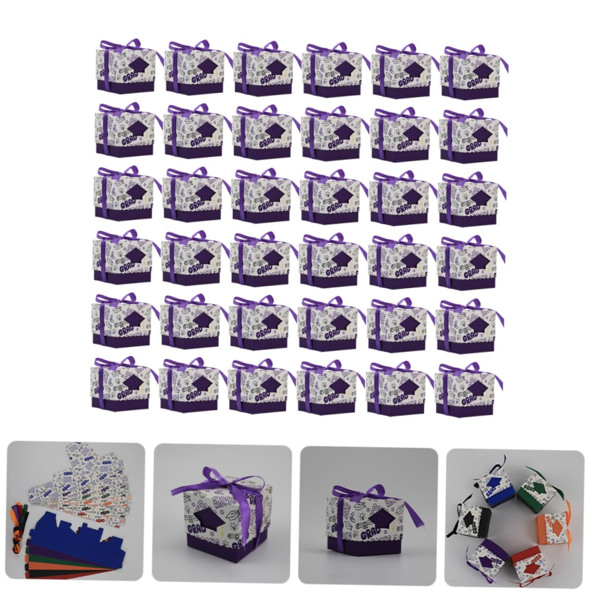Luxshiny 50stücke Papier-süßigkeitenboxen Für Abschlussfeiern Als Gastgeschenke Und Verpackung Für Leckereien Wie Nüsse Kekse Schokolade Und Bonbons Für Partys Familienfeiern Und Geschenkbo
