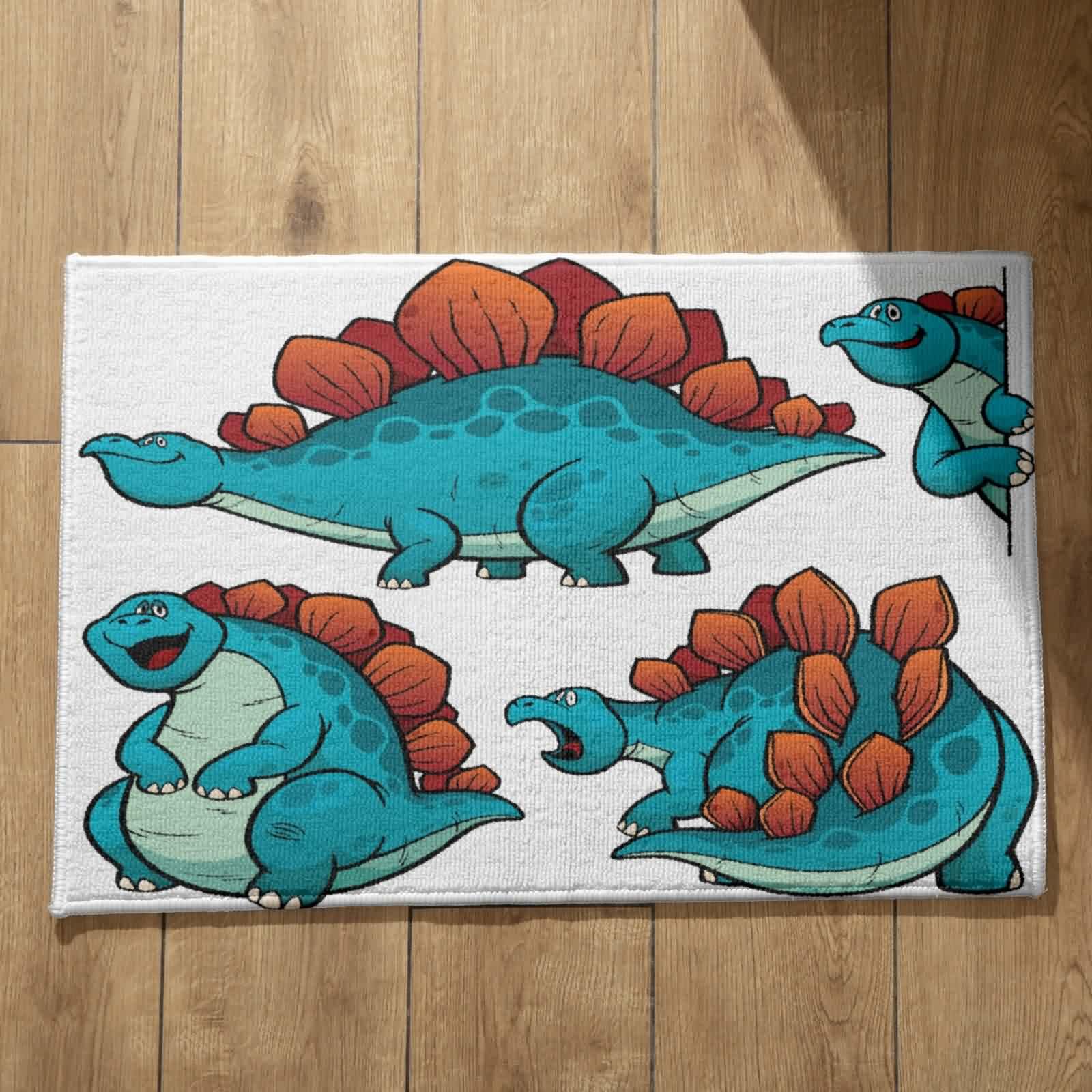 Alfombra para salón de dinosaurio que evita resbalones en suelos húmedos