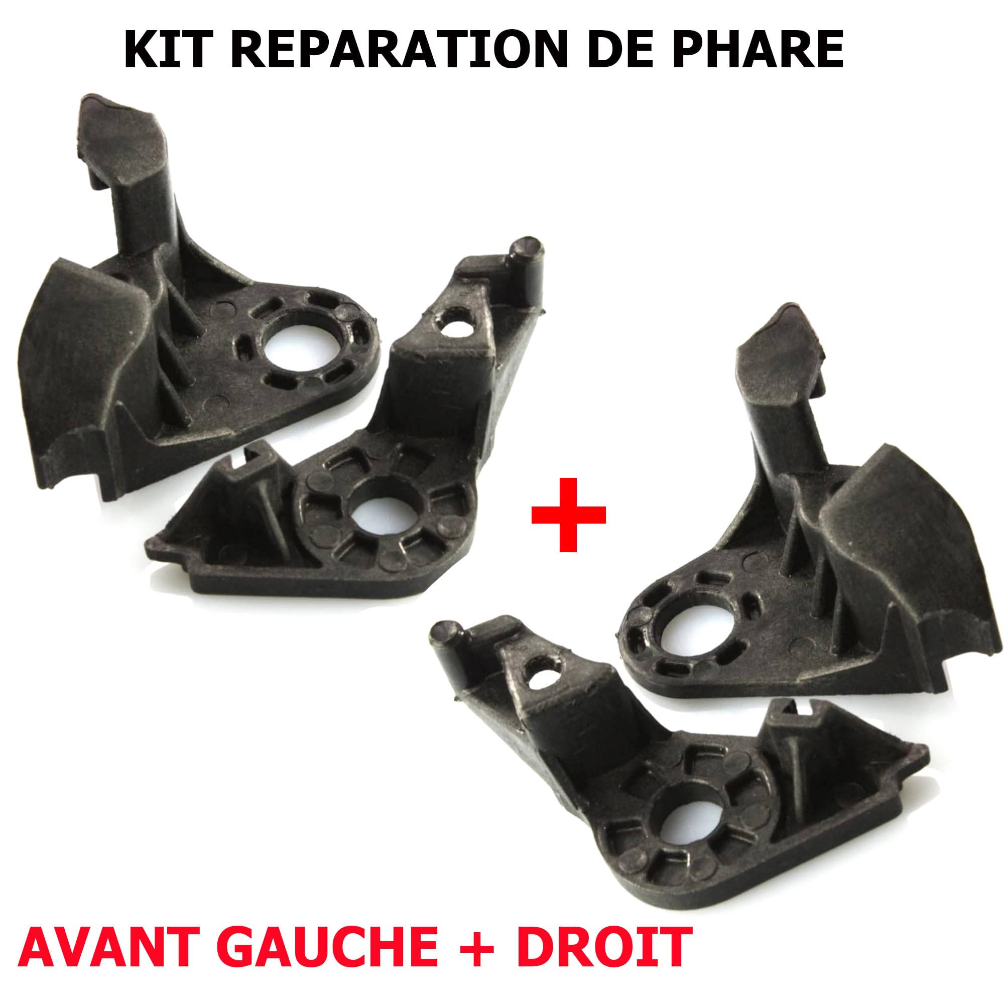 (Lot de 2) Kit de Réparation Pattes de Fixation Supports Clips Optique Phares Avant Gauche ET Avant Droit compatible avec C4 I de 2004 à 2011-621283 621284