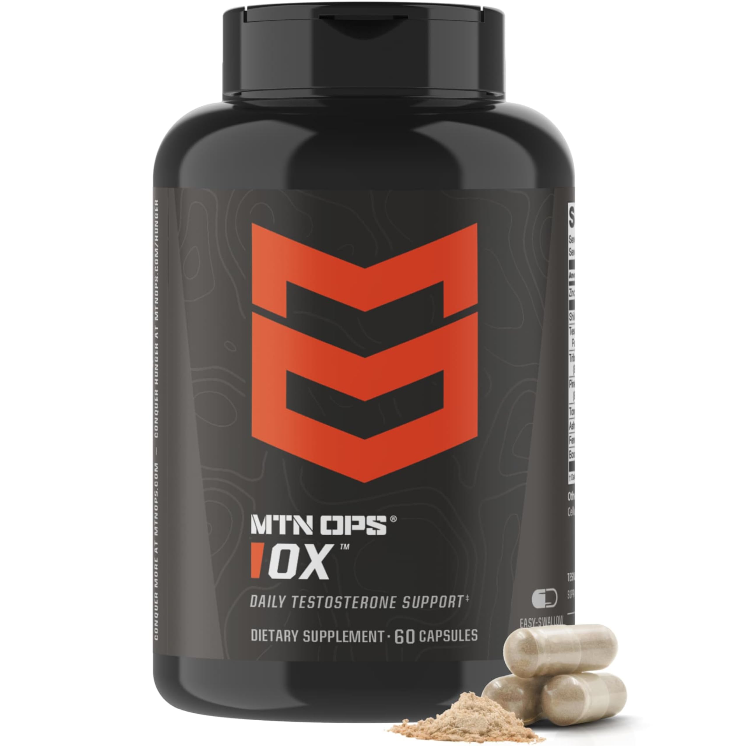 MTN OPS suplemento em cápsulas para homens com maca, tribulus e zinco, 60 cápsulas