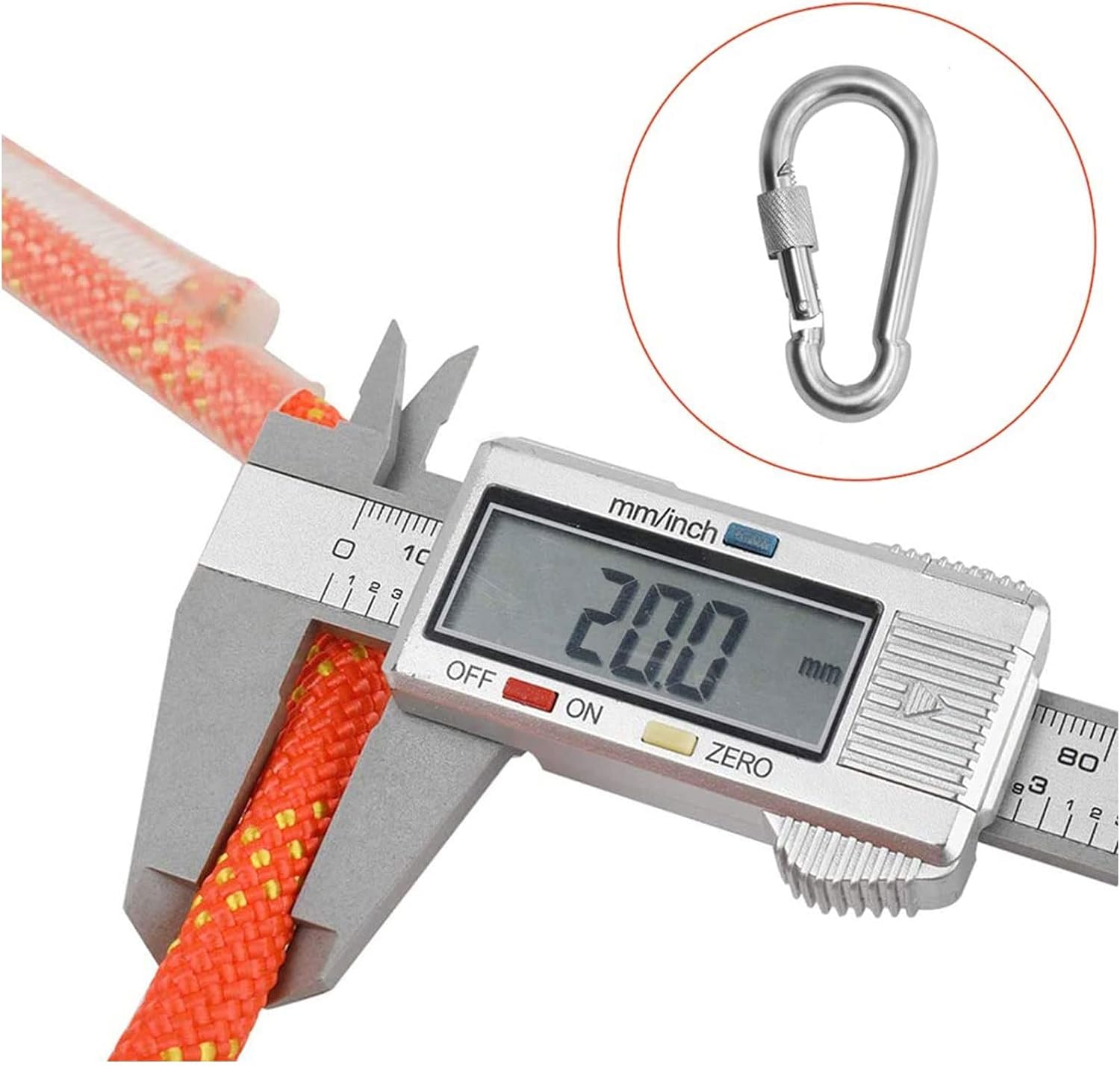20mm Static Climbing Rope High Strength Heavy Duty Safety Rope 32ft 66ft 98ft 131ft 164ft 328ft 656ft Fire Rescue Parachute Rope for Outdoor Survival Hiking Mountaineering