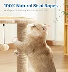 Made4Pets Cat Scratching Post, Cat Self Groomer for Indoor Cats, Cloud Soft Perch for Rest, 17.5" Tall Natural Sisal Scratcher Cat Grooming Interactive Ball Track Toys for Small Cats Kittens
