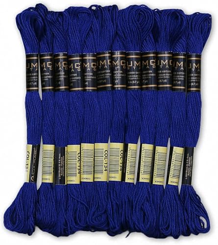 Miniatura 68 de Paquete de 12 hilos de bordado de alta calidad, madejas de 100% algodón egipcio de alta calidad, hilo de bordado de punto de cruz, algodón trenzado