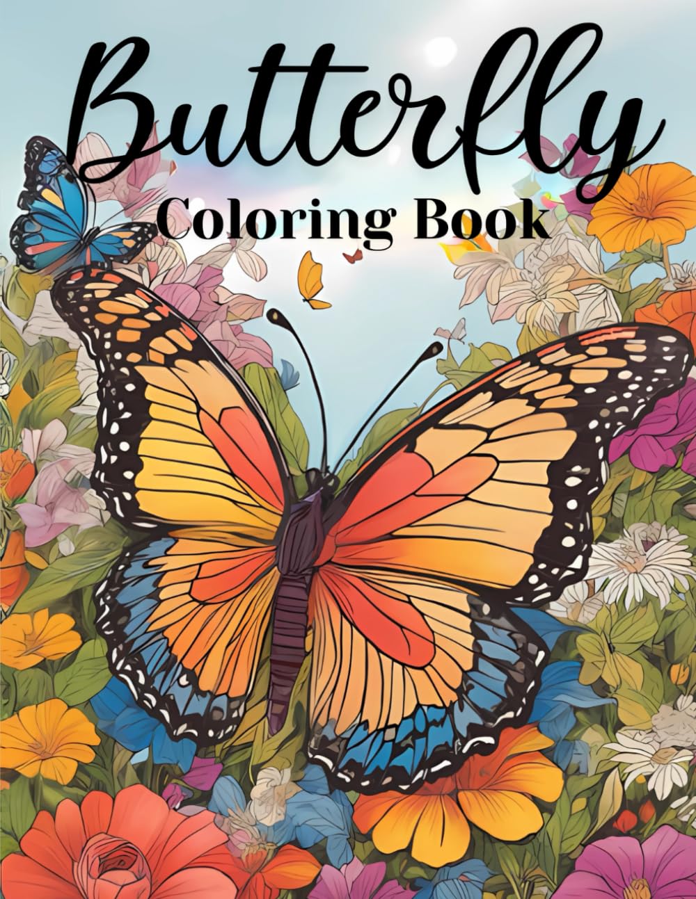 Butterfly Coloring Book: Relaxing and Unique Pages of Beautiful Butterflies and Flowers for Adults and Children to Color. Calming Large Print Designs for Stress Relief.