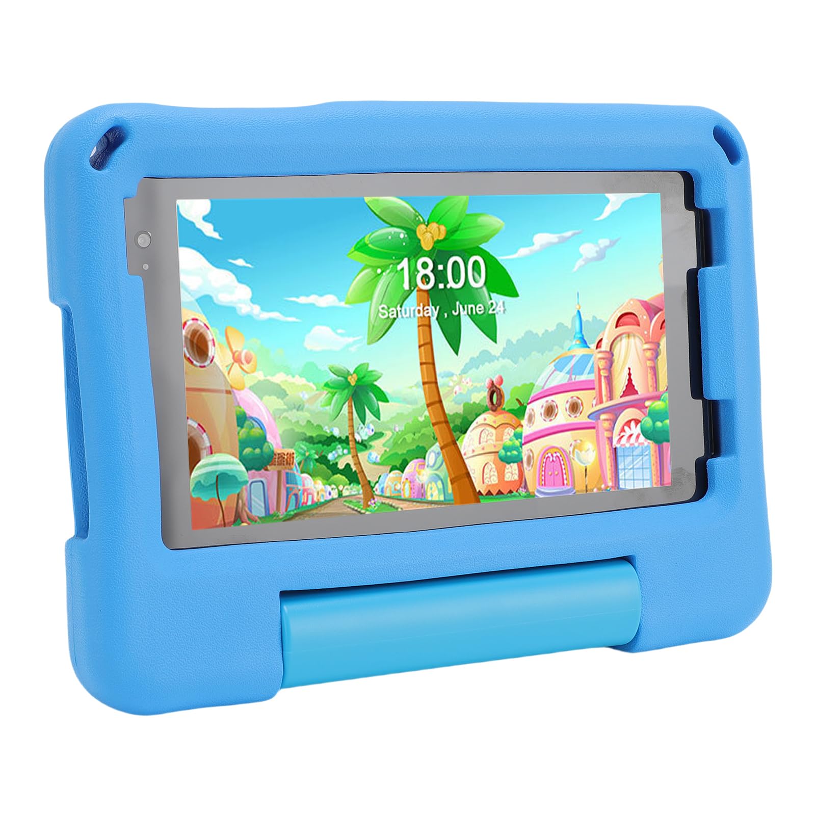 7 inch Kids Tablet, 5G WiFi Wifi6 Tablet Toy with 1024 x 600 HD Screen, 3500mah Battery, Drop Proof Case, 2 Camera, Toddler Tablet for Boys Girls for Study, Educational Games (Blue)-image-2