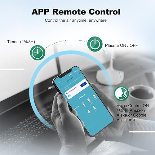 Miniatura 7 de Purificador de aire HEPA, purificador de aire inteligente WiFi para dormitorio, hogar, sala de estar, dormitorio, filtro TrueHEPA H13 captura