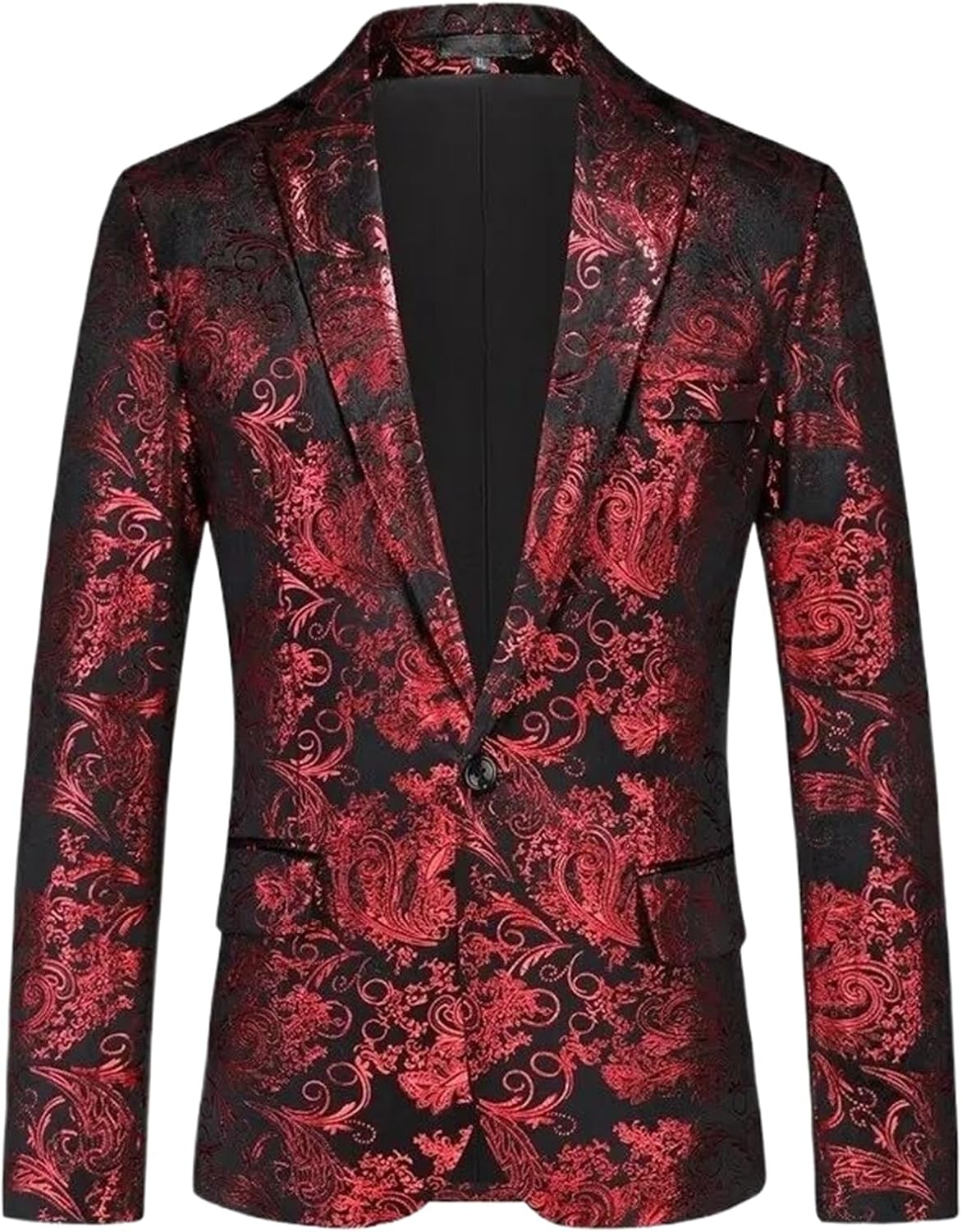 Men's Suit for Spring Single Breasted Printed Jacket for Casual Formal Wear Blazer