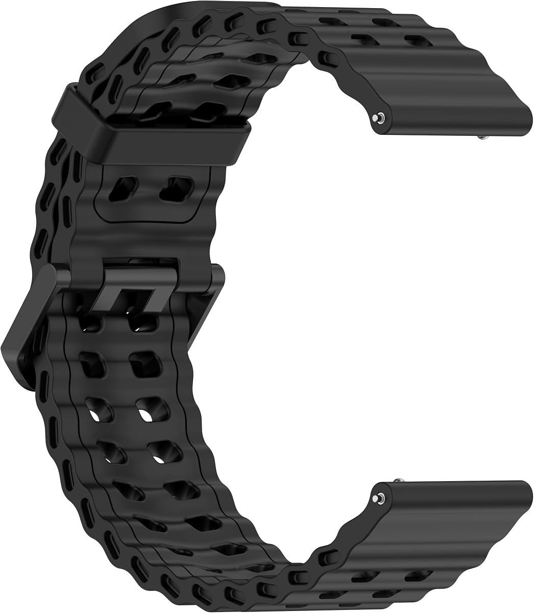 Marine Watch Band 18mm 19mm 20mm 21mm 22mm 23mm 24mm Quick Release | Soft Silicone Sport Waterproof Breathable Watch Strap for Men Women